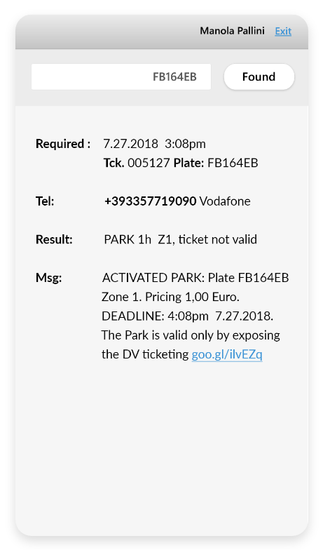 screens verification ticket for parking